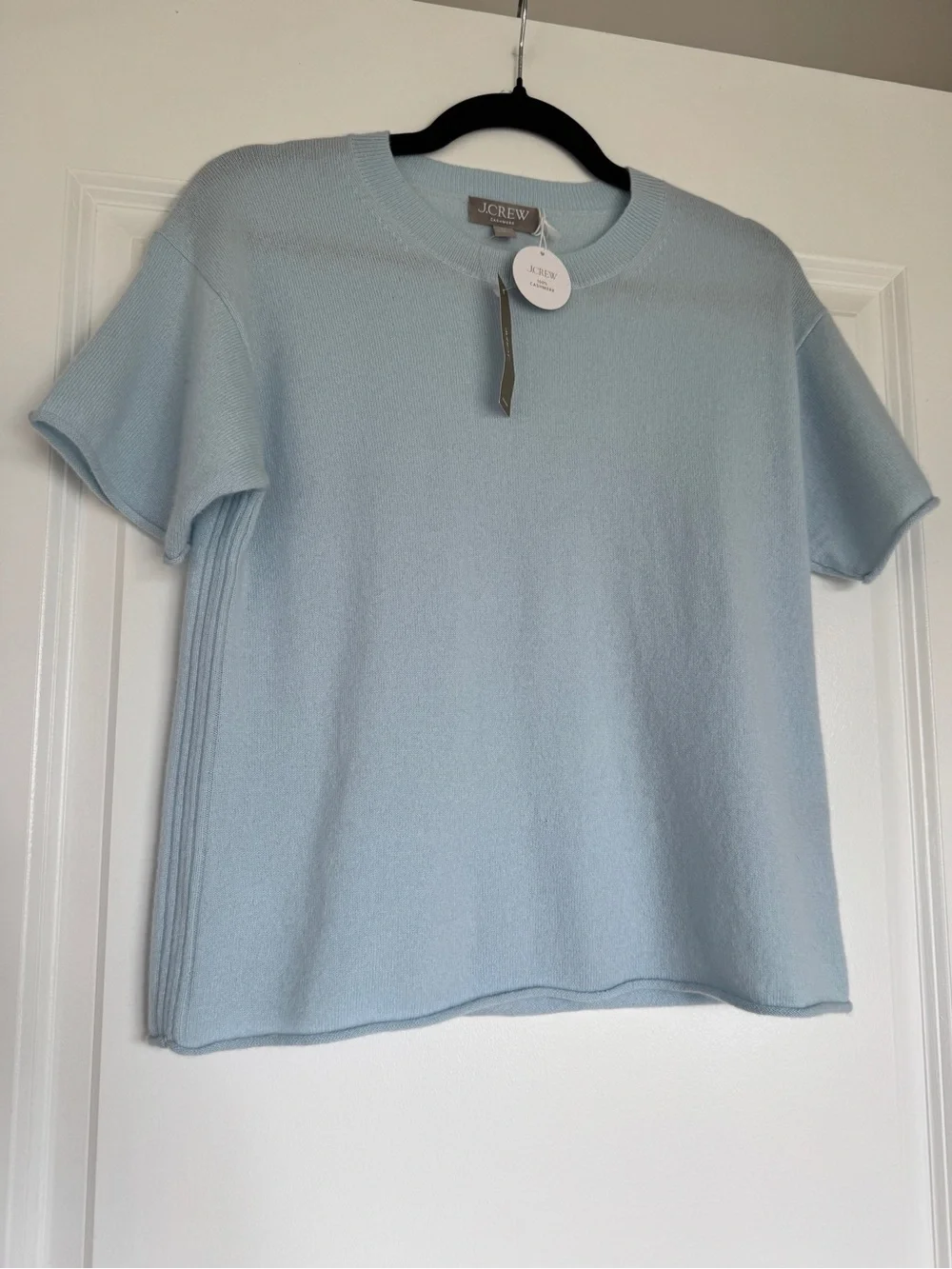NWT J. CREW Women’s Cashmere relaxed T-shirt Dark Midday Skies Blue XS *NOTE*